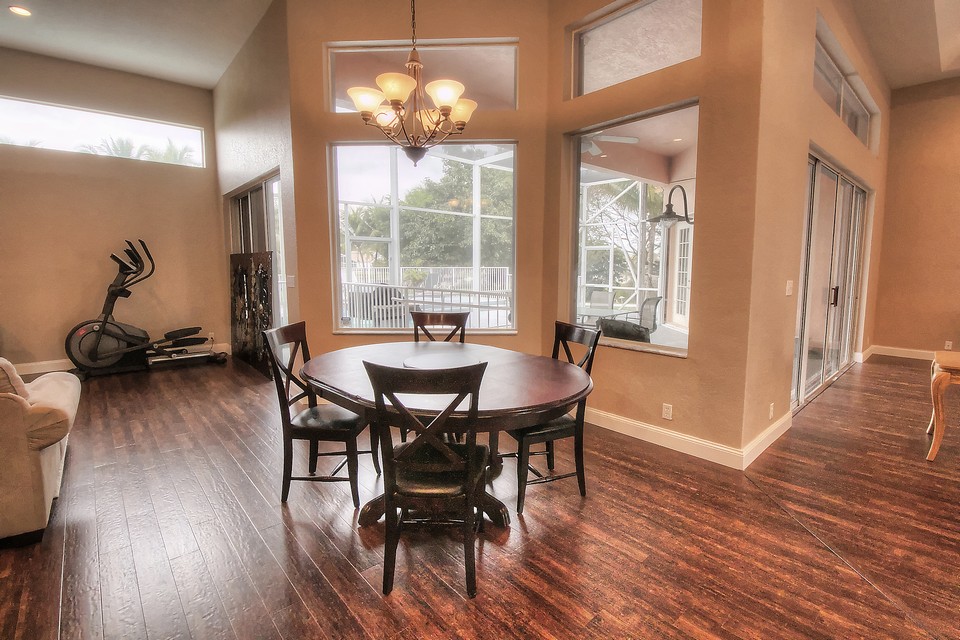 the breakfast area provides perfect views of the property.