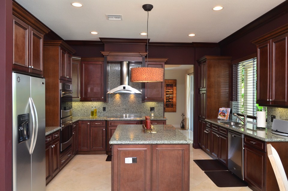 kitchen beautiful granite counters with full backsplash and stainless steel appliances are the finshing touches to this amazing kitchen.